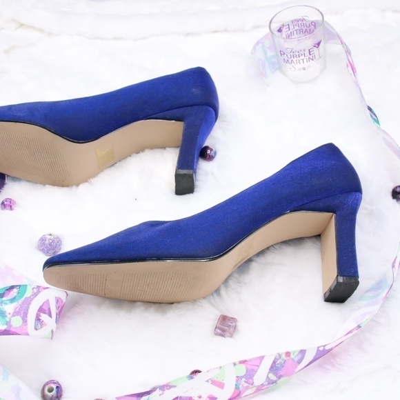 𝅺ROYAL Blue Satin Heels - Picture 6 of 8